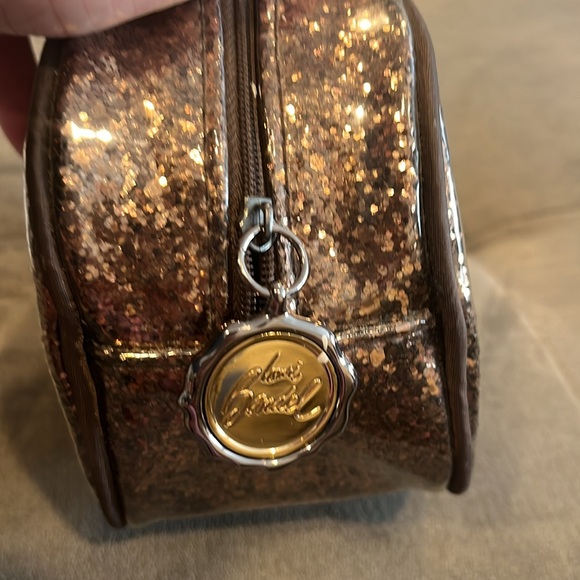 Henri Bendel Vintage Brown Glitter Cosmetics/Accessories Bag New Without Tags - Picture 5 of 9